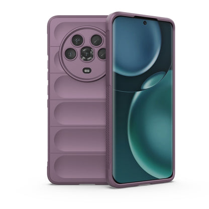 TPU phone case with flannel lining, purple rugged back with raised camera cover