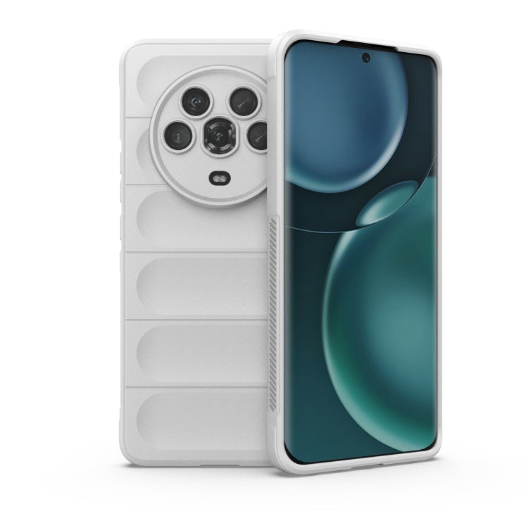 TPU phone case with flannel lining, white rugged back with raised camera cover
