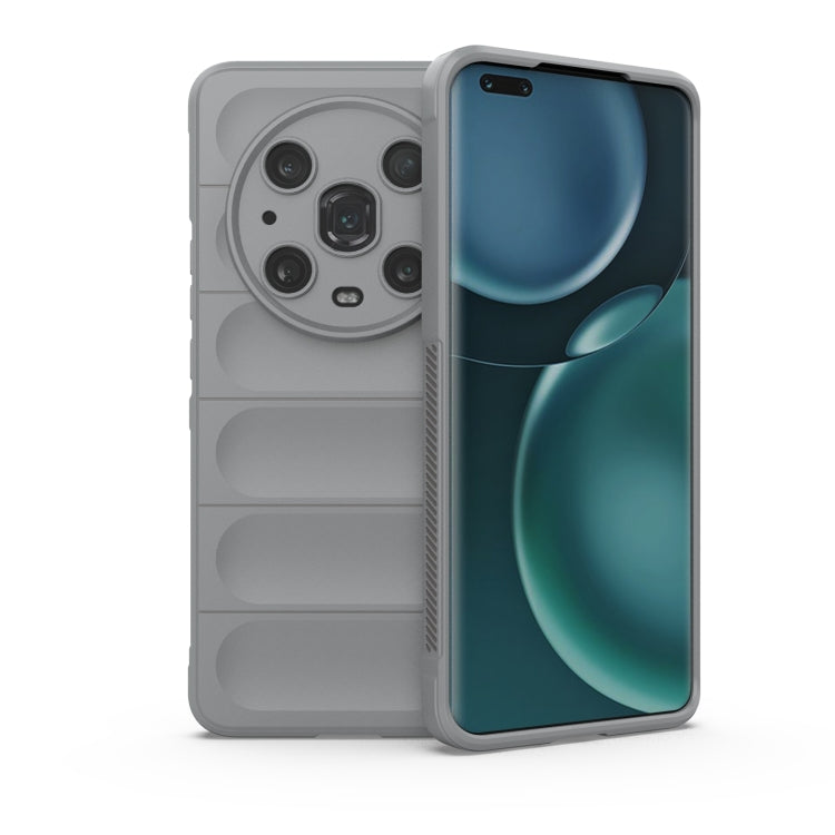 TPU phone case with flannel lining, gray rugged back with raised camera cover