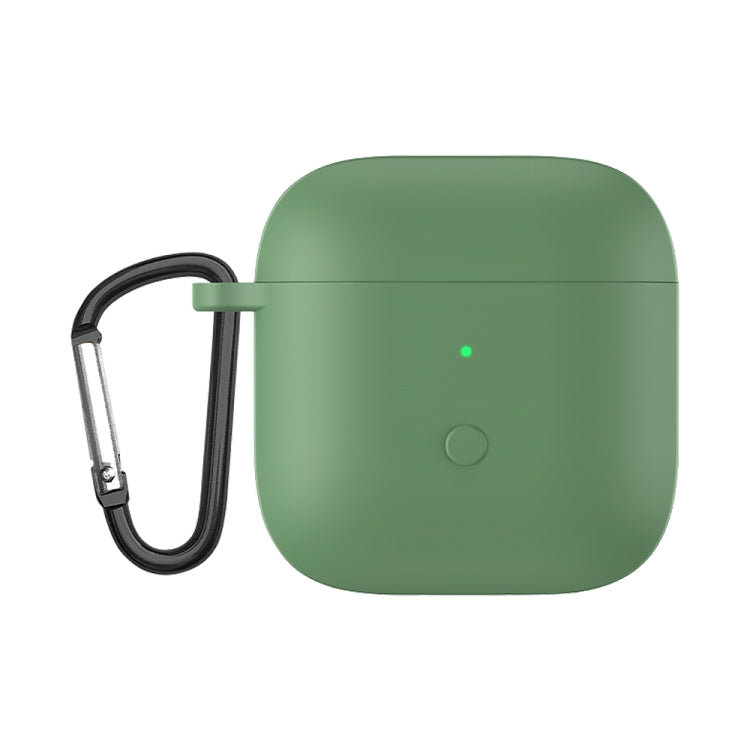 Matcha green liquid silicone earphone protective case with keychain clip for earbuds