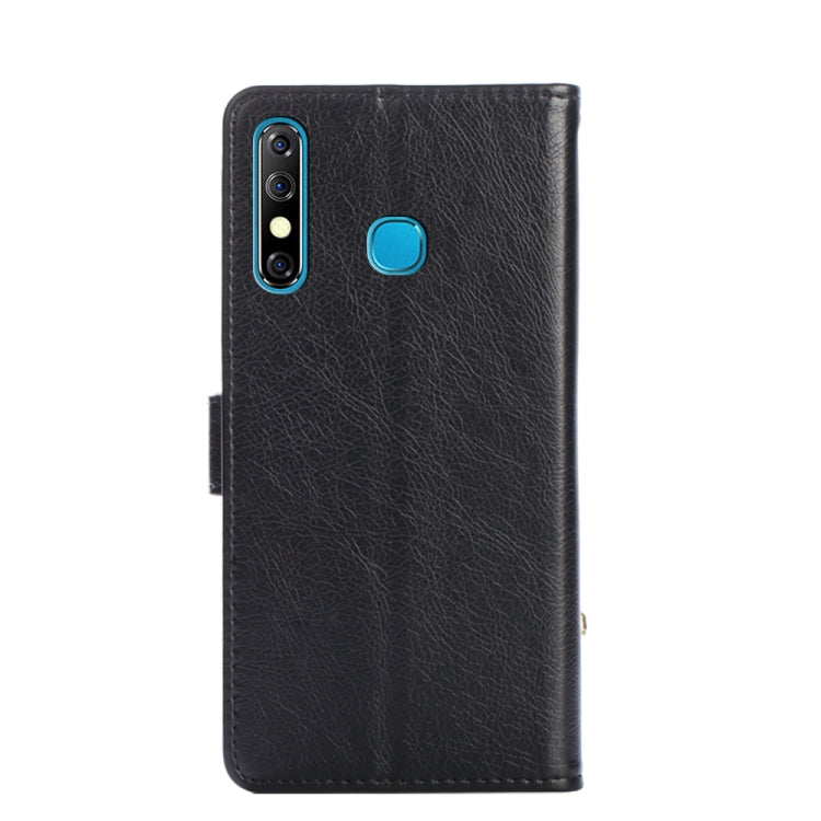 Black leather zipper phone case with camera cutout and snap-on card holder
