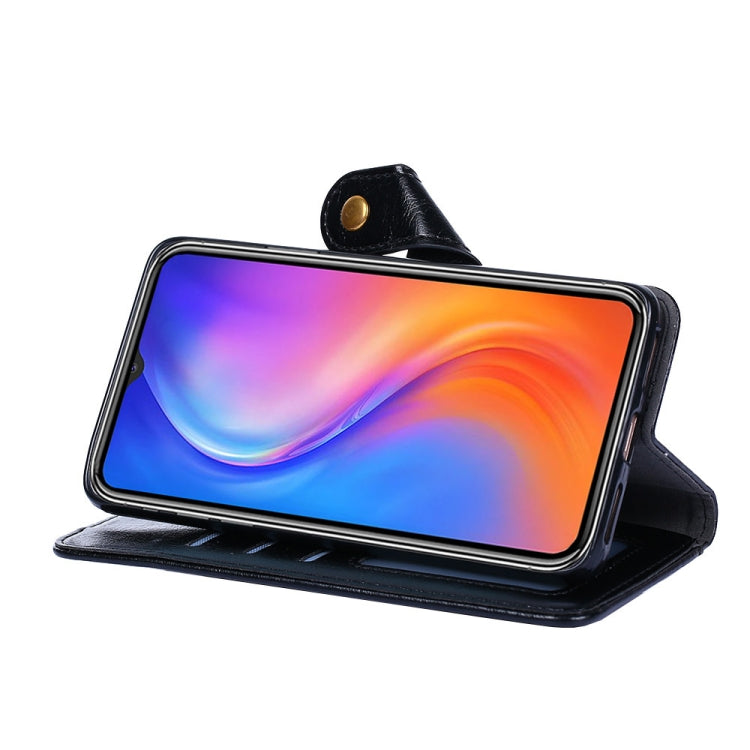 Black leather zipper wallet phone case with folio stand cover