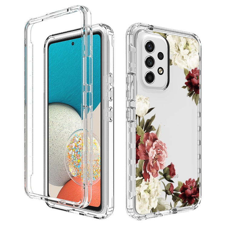 Transparent phone case with rose floral painted design for Galaxy A53 5G