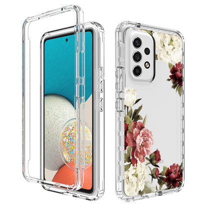 Transparent phone case with rose floral painted design for Galaxy A53 5G