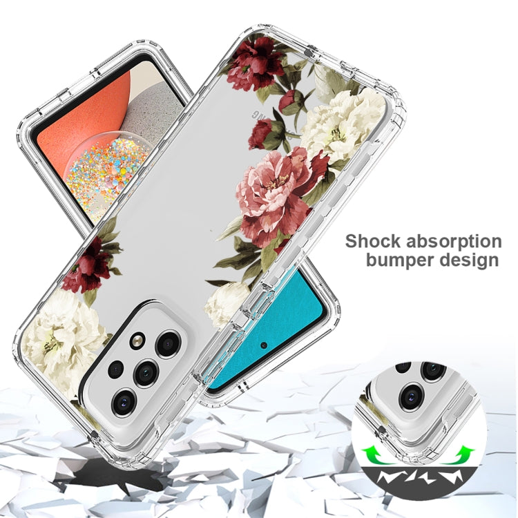 Transparent shockproof phone case with rose floral back and bumper design