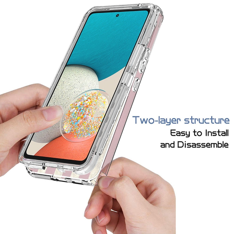 Transparent phone case with rose floral back; two-layer structure for easy install
