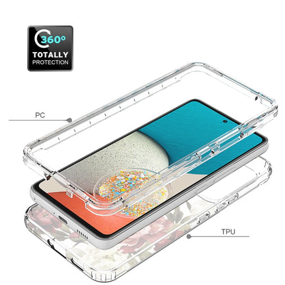 Clear 360° protective phone case with rose floral back and PC TPU layers