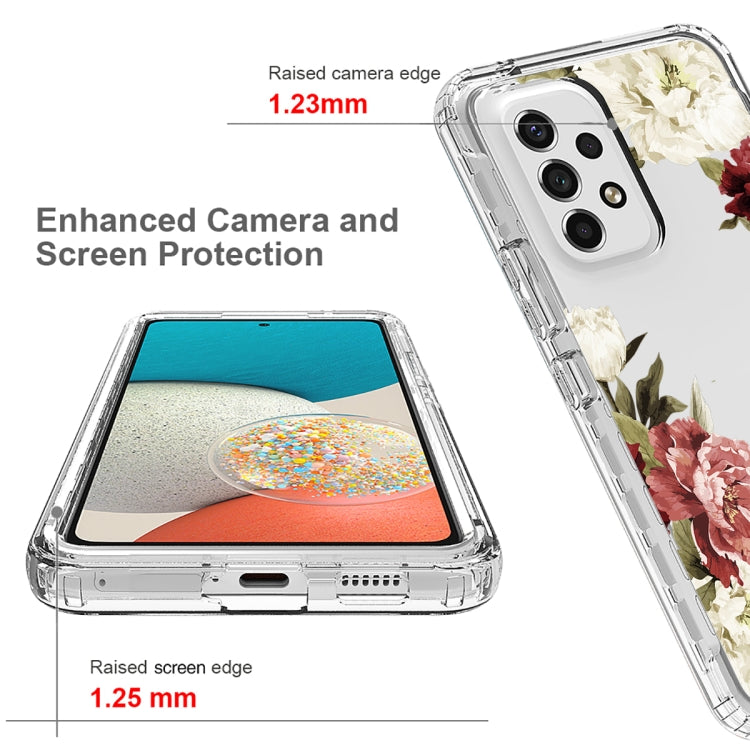 Transparent phone case with rose floral back and raised camera/screen edges
