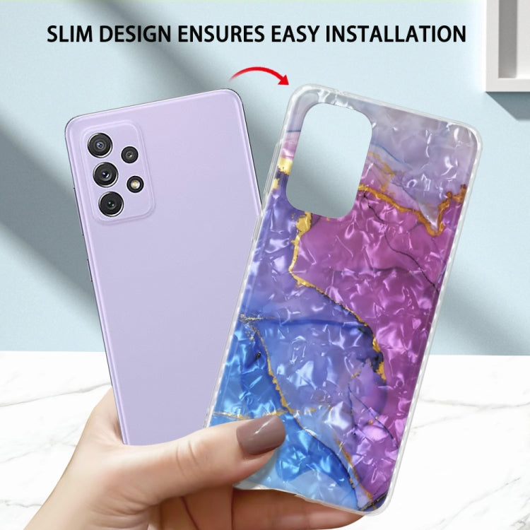 Slim purple and blue marble TPU phone case with clear bumper and camera cutouts