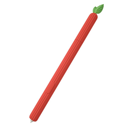 Carrot-shaped silicone stylus protective case with green leaf detail