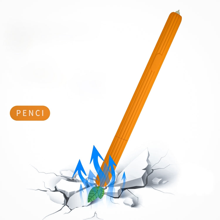 Orange carrot-shaped silicone stylus protective case with protective tip