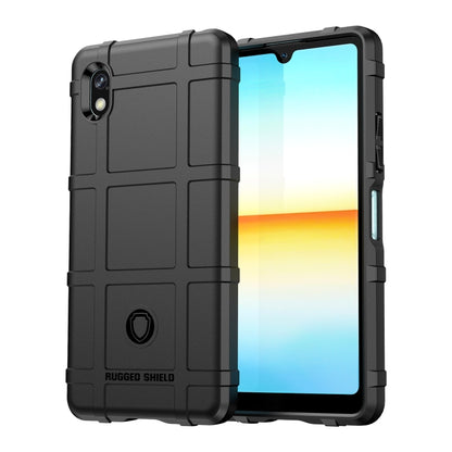 Black rugged shockproof TPU phone case with protective bumper and camera openings
