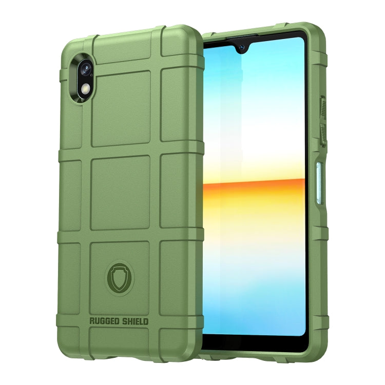 Green rugged shockproof TPU phone case with camera cutout for full coverage