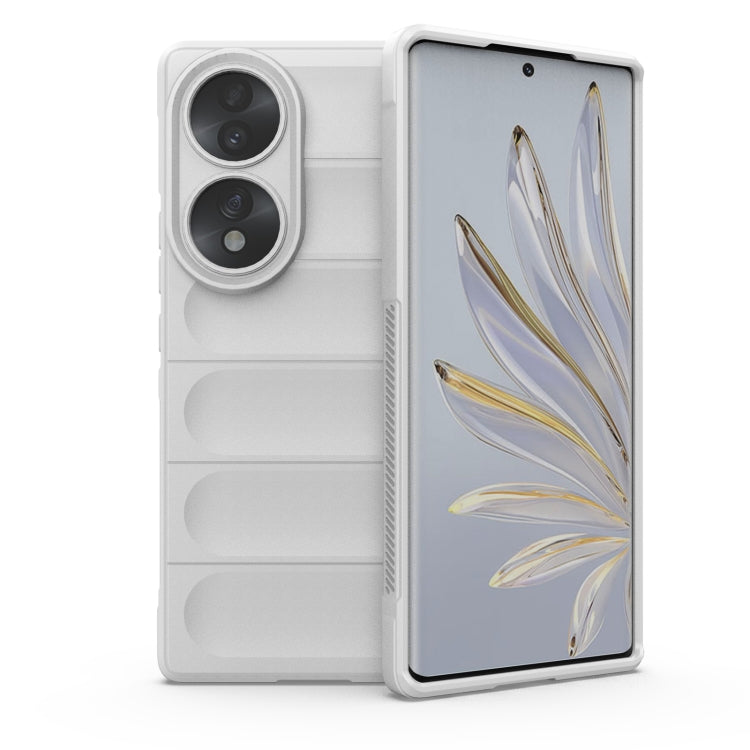 White protective TPU phone case with cutouts for cameras and side buttons.