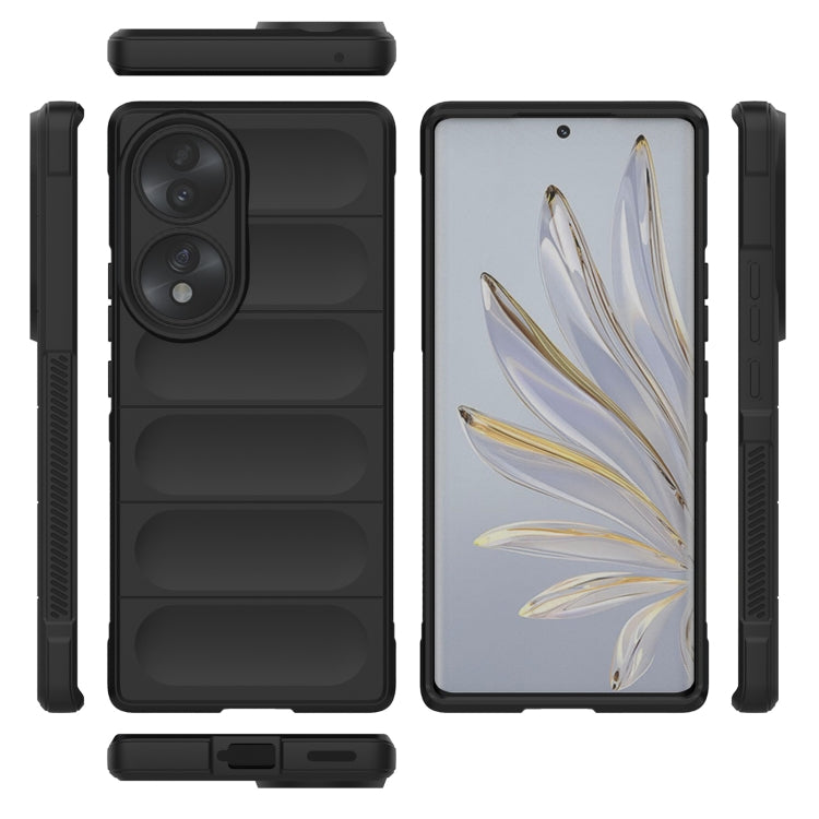Black protective phone case with raised camera rings and side button openings.