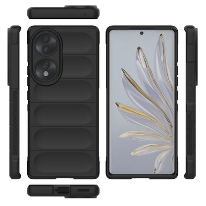Black protective phone case with raised camera rings and side button openings.