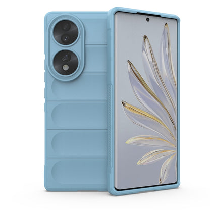 Light blue TPU phone case with raised camera cutouts and front screen cover