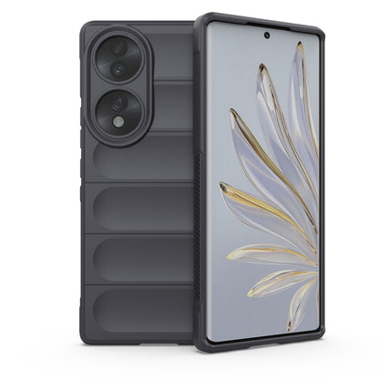 Dark gray TPU phone case with raised camera cutouts and front screen cover