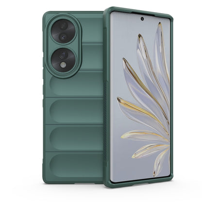 Green TPU phone case with raised camera cutouts and front screen cover