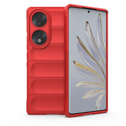Red TPU phone case with raised camera cutouts and front screen cover
