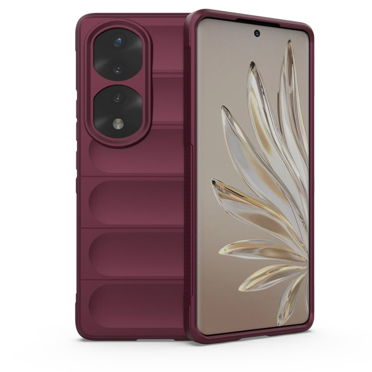 Wine red TPU phone case with raised camera cutouts and front screen cover