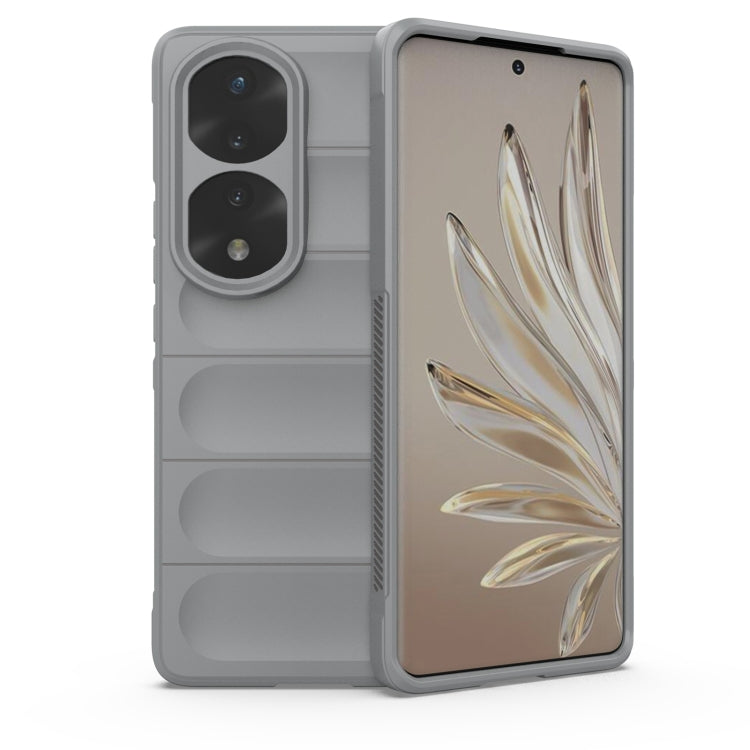 Light gray phone case with camera and button cutouts and raised edges