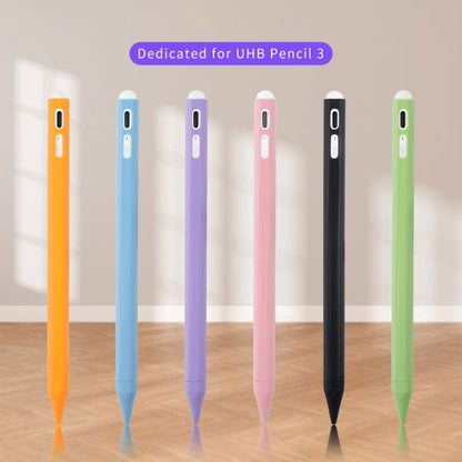 Set of silicone touch pen protective cases in orange, blue, purple, pink, black, green