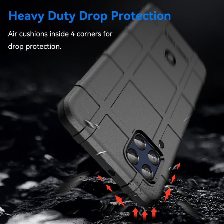 Black shockproof TPU phone case with rugged corners and camera protection