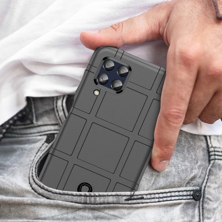Black rugged TPU phone case on phone, textured grip and camera cutout