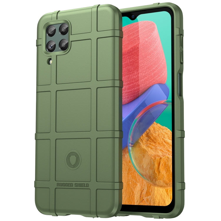 Full coverage shockproof TPU phone case, green, rugged shield design