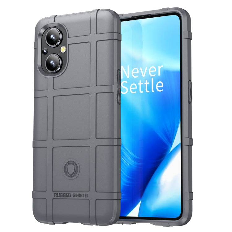 Shockproof TPU phone case, grey rugged armor with raised camera cutouts and lip