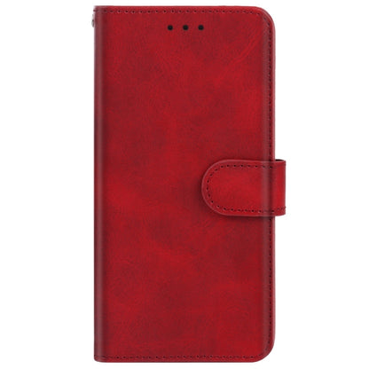 Nokia C10 red leather phone case with stitched folio flap and snap tab