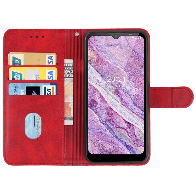 Nokia C10 red leather wallet phone case with side card holders and open cover