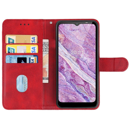 Nokia C10 red leather wallet phone case with side card holders and open cover