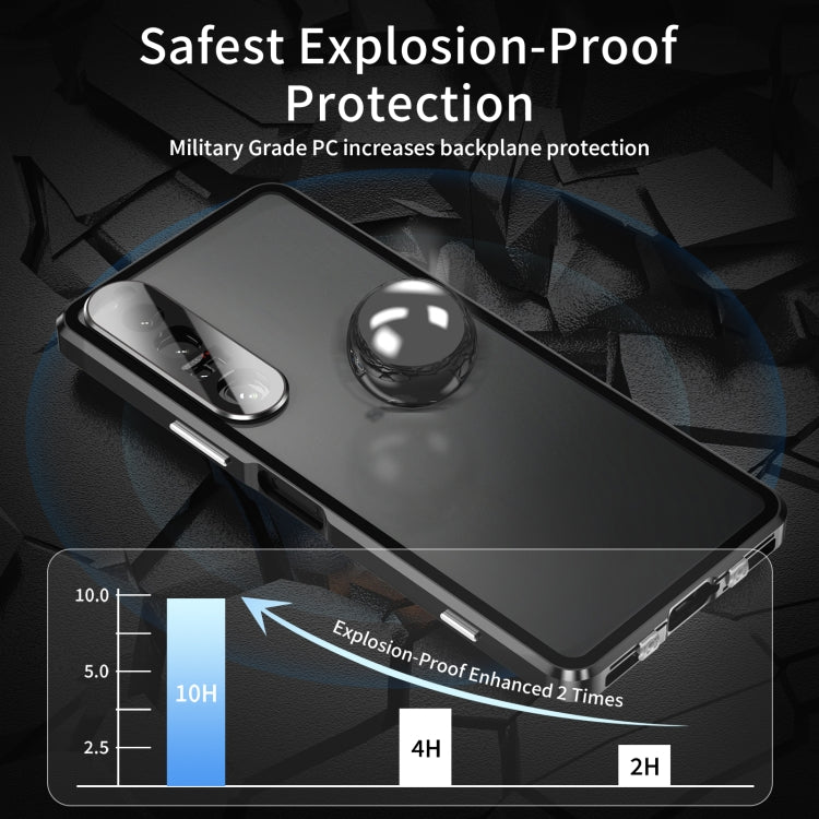 Black tempered glass phone case with reinforced corners and protected camera area