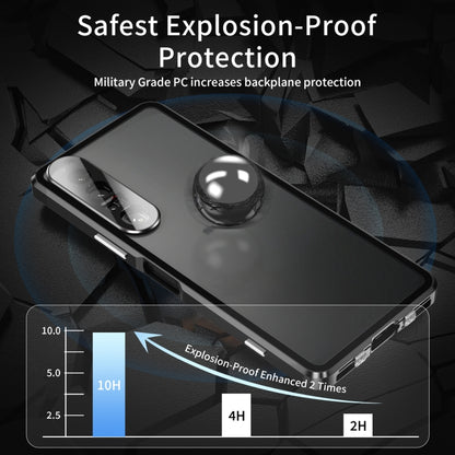 Black tempered glass phone case with reinforced corners and protected camera area