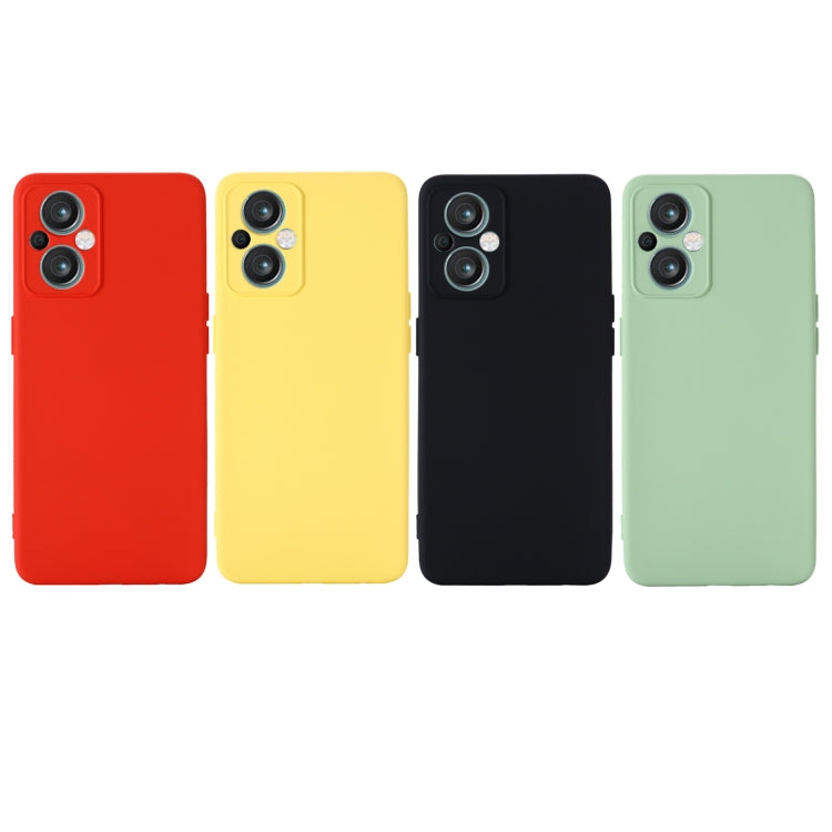 Pure color shockproof phone case set in red, yellow, black, and green