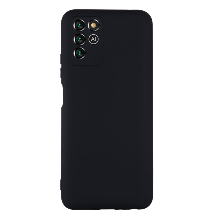 Black liquid silicone full-coverage phone case with camera cutouts