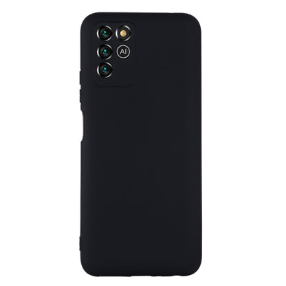 Black liquid silicone full-coverage phone case with camera cutouts