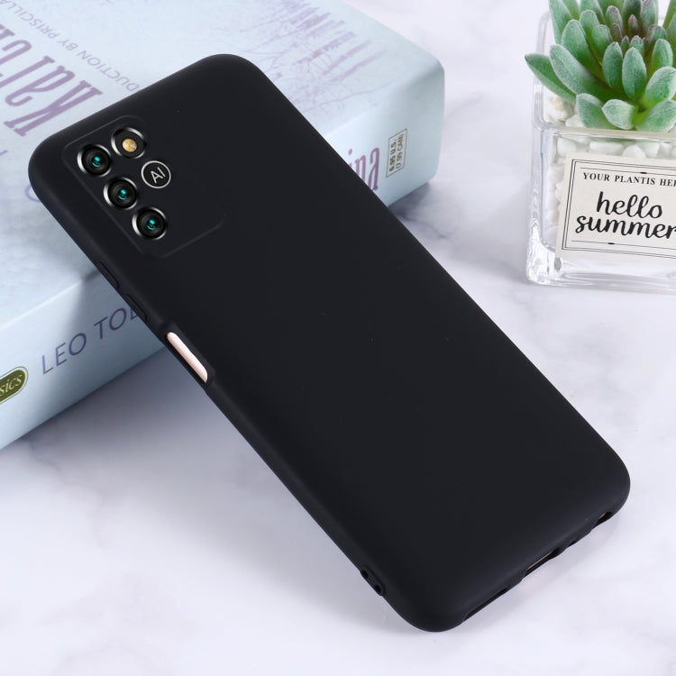 Black liquid silicone shockproof phone case with camera cutouts