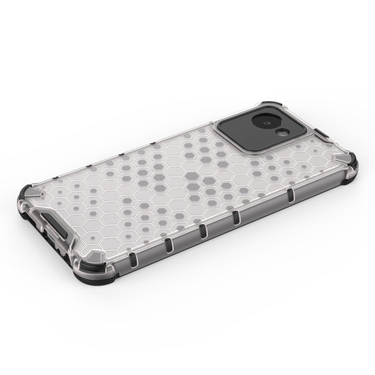 White honeycomb protective phone case with TPU bumper and large camera cutout