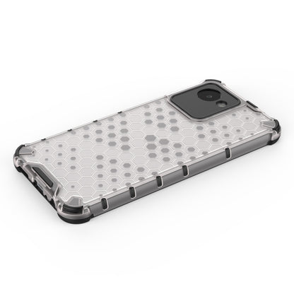 White honeycomb protective phone case with TPU bumper and large camera cutout
