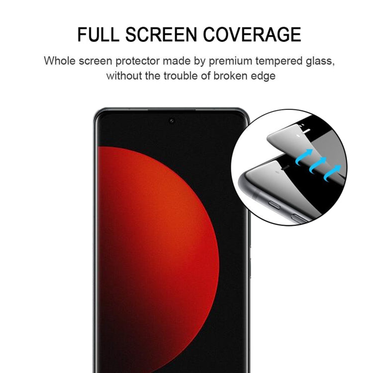 Curved-edge full-screen tempered glass protector with edge-fit detail on phone