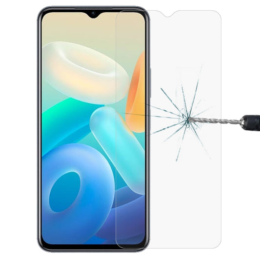 Tempered glass screen protector film for a smartphone, with impact crack test on glass