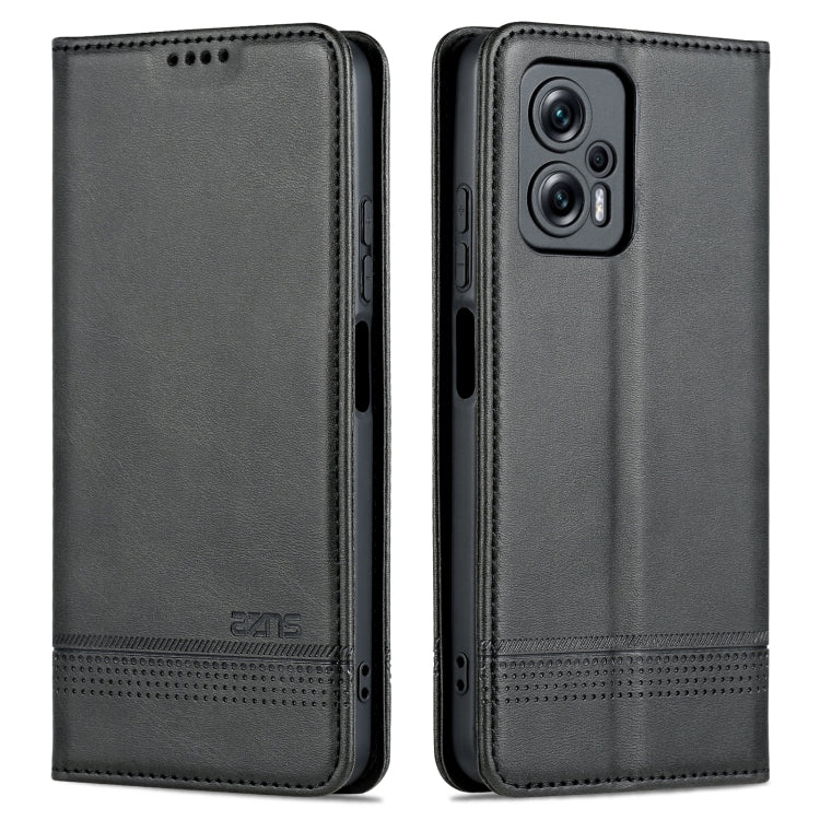 Black leather phone case with textured finish and side camera cutout