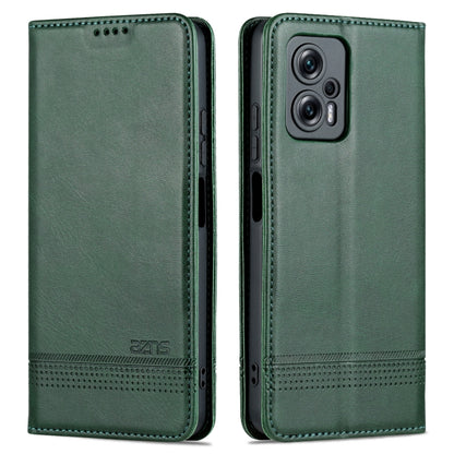 Dark green leather phone case with textured finish and side camera cutout