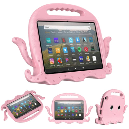 Octopus EVA tablet case with clear screen window, pink design and matching side openings