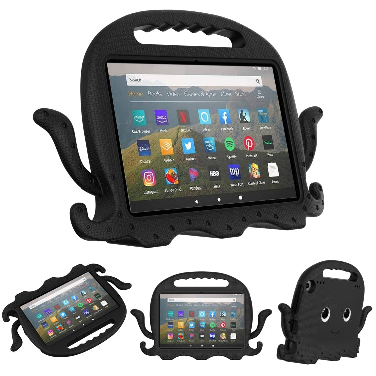 Octopus EVA tablet case with clear screen window, black design and matching side openings