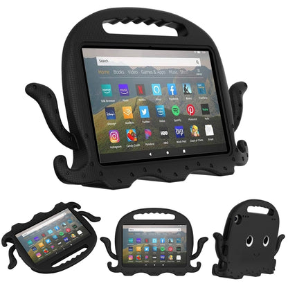 Octopus EVA tablet case with clear screen window, black design and matching side openings