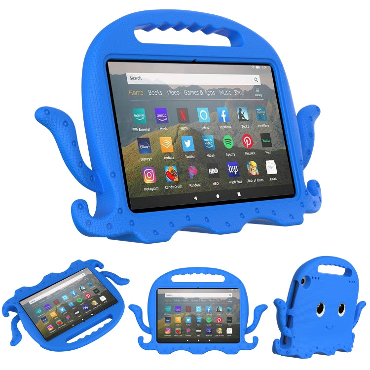 Octopus EVA tablet case with clear screen window, blue design and matching side openings